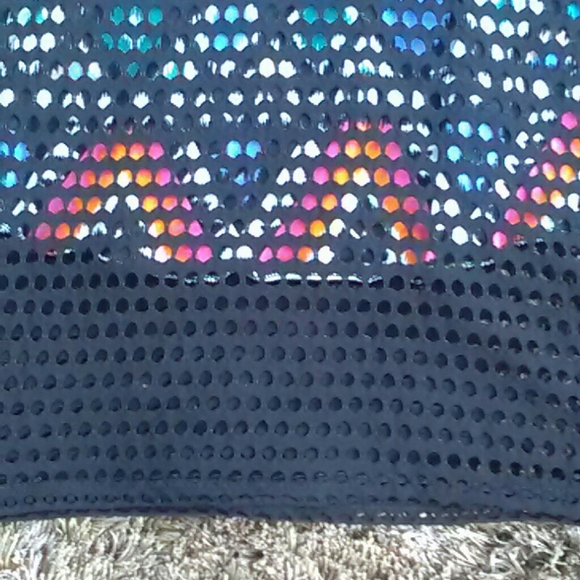 K Too 2 pc outfit - black net over multicolor - Picture 3 of 5